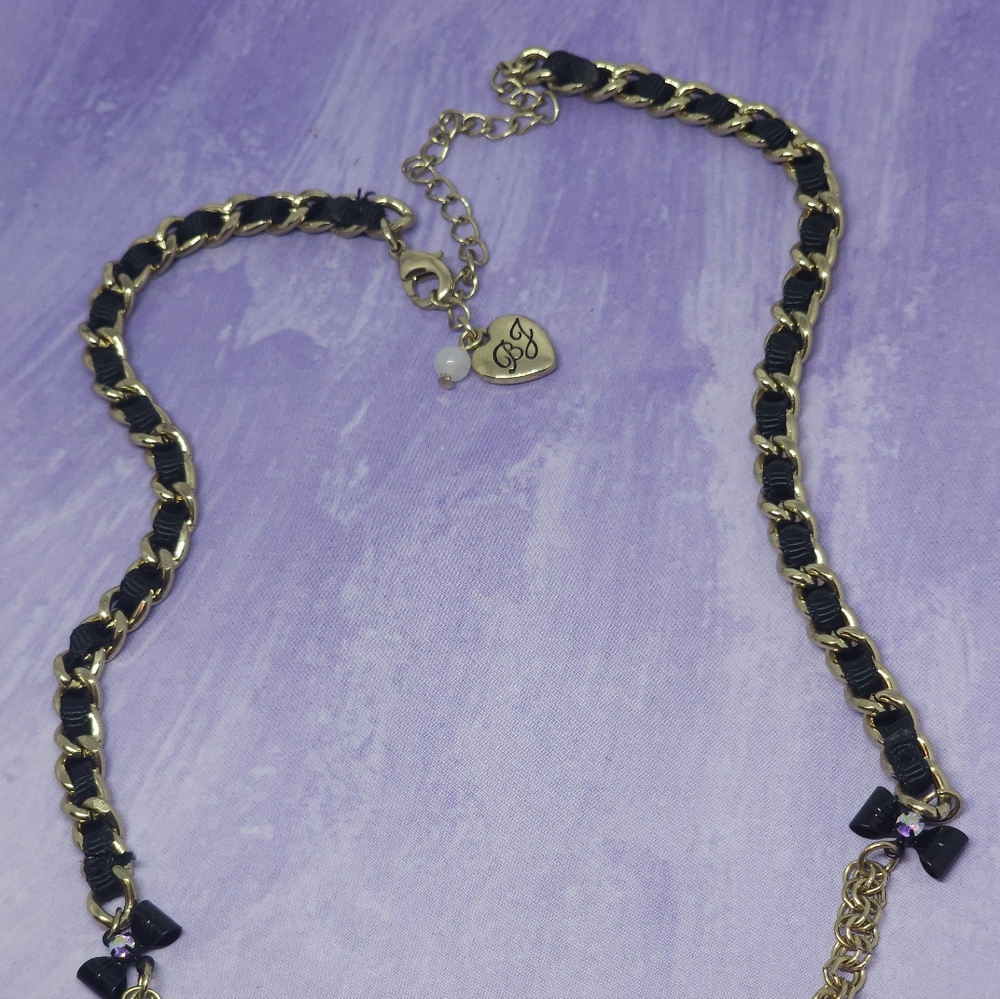 Betsey Johnson Enchanted Forest Black Cat Tutu Ststement Necklace - Picture 4 of 6